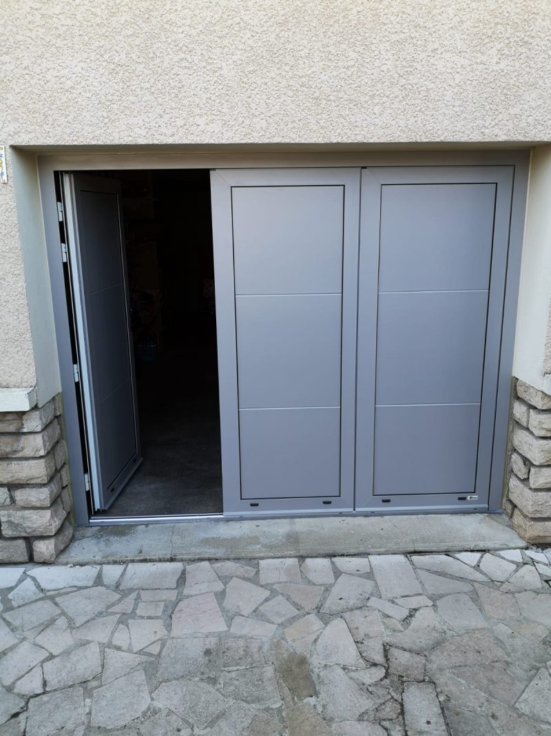 Porte de garage aluminium à Battant 2 vantaux sur mesure